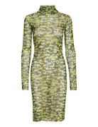 Jersey Mesh Barnau Dress Aop Green Mads Nørgaard