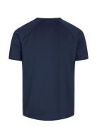 Mens Sports T-Shirt With Chest Print Navy ZEBDIA
