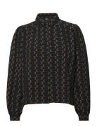 Onlnova Lux L/S Emma Shirt Aop Ptm Black ONLY