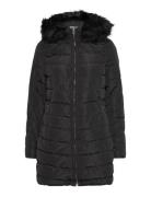 Onlelin Quilted Hood Coat Otw Black ONLY