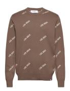 Les Deux Logo Cotton Knit Brown Les Deux