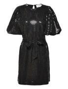 Slfsandy 3/4 Short O-Neck Dress B Black Selected Femme