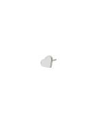 Earring Stud Enamel Heart Silver Design Letters