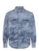 Rel Bleach Wash Western Shirt Blue GANT