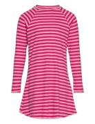 Pkdora Ls O-Neck Rib Dress Pink Little Pieces