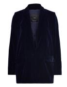 Velvet Suit Blazer Navy Mango