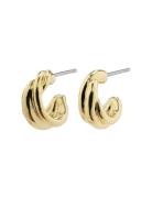Jonna Recycled Twirl Huggie Hoop Earrings Gold Pilgrim
