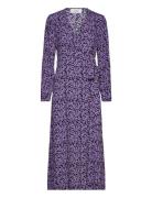 Cheslimd Print Wrap Dress Purple Modström