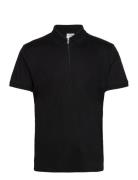 Slhfave Zip Ss Polo B Black Selected Homme