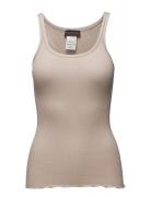 Rwbelle U-Neck Strap Elastic Top Beige Rosemunde