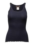 Silk Top W/ Elastic Band Navy Rosemunde