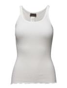 Rwbelle U-Neck Strap Elastic Top White Rosemunde