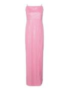 Sequins Maxi Slit Dress Pink ROTATE Birger Christensen