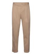 Relaxed Tapered Cotton Suit Pants Beige GANT