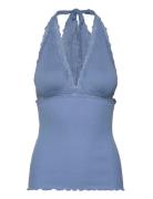 Silk Halter Neck W/ Lace Blue Rosemunde