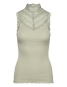 Rwbenita Sl Turtleneck Lace Top Khaki Rosemunde