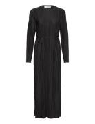 Slfellie Ls Plisse Maxi Dress Black Selected Femme