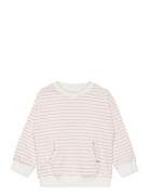 Striped Cotton-Blend Sweatshirt Pink Mango