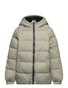 Hood Quilted Coat Green Mango