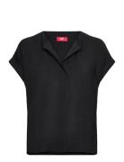 Women Blouses Woven Short Sleeve Black Esprit Collection