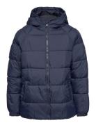 Hood Quilted Coat Navy Mango