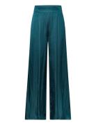 Satin Wideleg Trousers Blue Mango