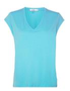 Cc Heart V-Neck T-Shirt Blue Coster Copenhagen