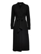 Long-Sleeve Georgette Midi Dress Black Lauren Ralph Lauren