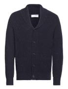 Slhland Ls Knit Shawl Neck W Navy Selected Homme