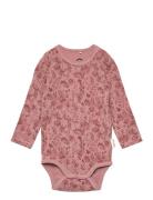 Wool/Bamboo Ls Body Aop Pink Mikk-line