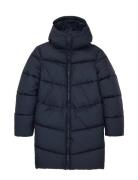 Long Puffer Coat W. Hood Navy Tom Tailor