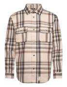 Adrian Cotton Check Shirt Cream Fat Moose