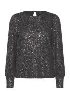 Onlpella L/S Foil Puff Top Jrs Black ONLY