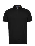 Custom Slim Fit Stretch Mesh Polo Shirt Black Polo Ralph Lauren