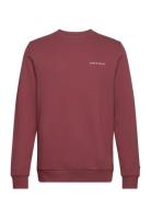 Embroidered Crew Neck Sweatshirt Burgundy Lyle & Scott