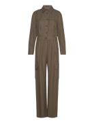 Cotton Pockets Jumpsuit Green Mango