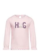 Printed Long Sleeve T-Shirt Pink Mango