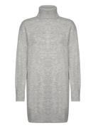 Turtle Neck Knit Dress Grey Mango