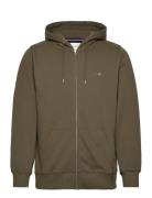 Reg Shield Full Zip Hoodie Khaki GANT