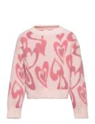 Sweater Feather Yarn Jaquard Pink Lindex