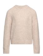 Sweater Knitted Solid Melange Beige Lindex