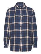 Over Fit Plaid Cotton Twill Shirt Blue Polo Ralph Lauren