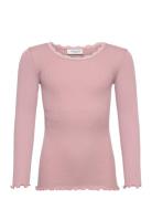 Silk T-Shirt W/ Lace Pink Rosemunde Kids
