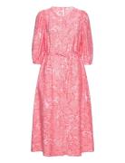 Mschdivina Ladonna 3/4 Dress Aop Pink MSCH Copenhagen