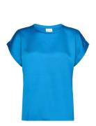 Viellette S/S Satin Top - Noos Blue Vila