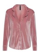 Jacket Ls Shiny Velours Piping Pink Hunkemöller