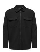 Onsnewkodyl Full Zip Overshirt Sweat Black ONLY & SONS