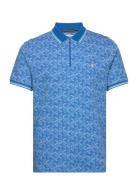 Aop Geo Jqrd 1/4 Zip Blue Original Penguin