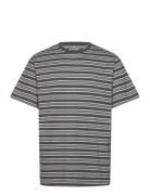 Dpfine Stripe Boxy Tee Grey Denim Project