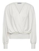 Msgasia Modal Wrap Blouse White Minus